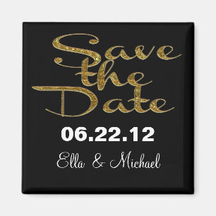 Eleganter Save the Date schwarzer Magnet