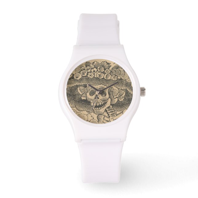 Eleganter Schädel (Calavera Catrina) (Dapper Skele Armbanduhr (Vorderseite)