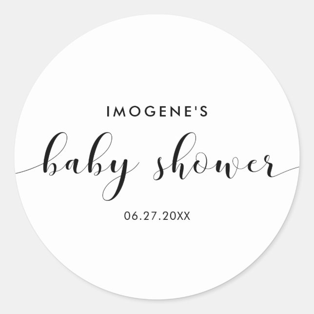 Eleganter schicker Baby Dusche Umschlag Aufkleber (Vorderseite)