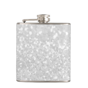 Eleganter, schicker Glamour Weißer falscher Glitte Flachmann