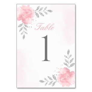 eleganter schicker Glitter-Pink-Blumen-Girl-Baby-S Tischnummer