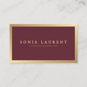 Eleganter schicker goldgelber Marsala Roter Minima Visitenkarte
