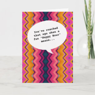 Eleganter, schicker Happy Hour Alter sonniger Gebu Karte