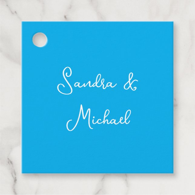Eleganter Schlichter Himmelblau Personalisierte Cu Geschenkanhänger (Vorderseite)
