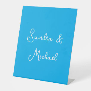 Eleganter Schlichter Himmelblau Personalisierte Cu Sockelschild