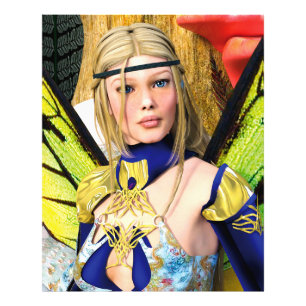 Eleganter Schmetterling Feen Fantasy Portrait Fotodruck