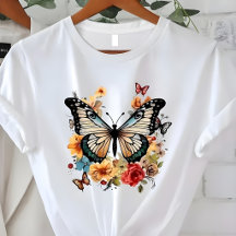 Eleganter Schmetterling Florales Natur Grafik
