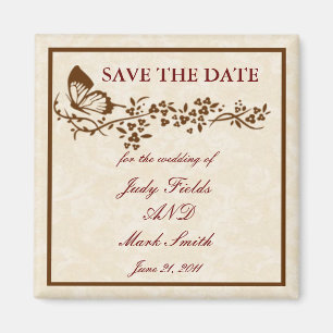 Eleganter Schmetterling Hochzeit Save The Date Mag Magnet