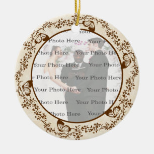 Eleganter Schmetterlings-runde Verzierung Keramik Ornament