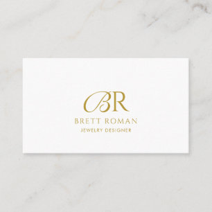Eleganter Schmuckdesigner Gold Monogram Visitenkarte