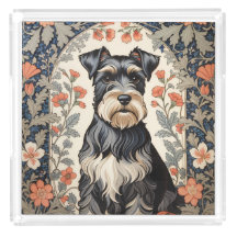 Eleganter Schnauzer, inspiriert von William Morris