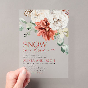 Eleganter Schnee in Liebes-Winter-Rote Hochzeitsdu Acryleinladungen