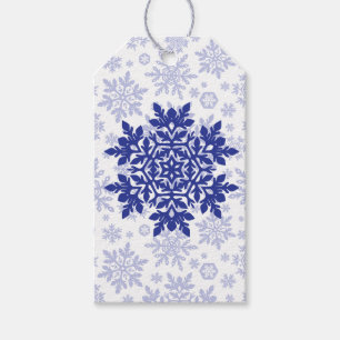 Eleganter Schneeflocke (Mitternacht - Weiß) Geschenkanhänger