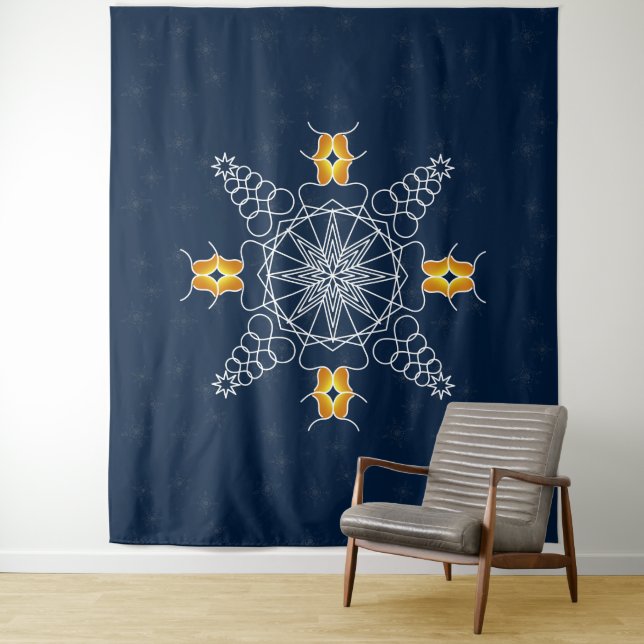 Eleganter Schneeflocken Kuss Wintermuack S!!! Wandteppich (Beispiel)