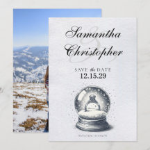 Eleganter Schneeglobe Verlobung Ring