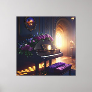 Eleganter schöner Piano-Saal Splendor Leinwanddruck