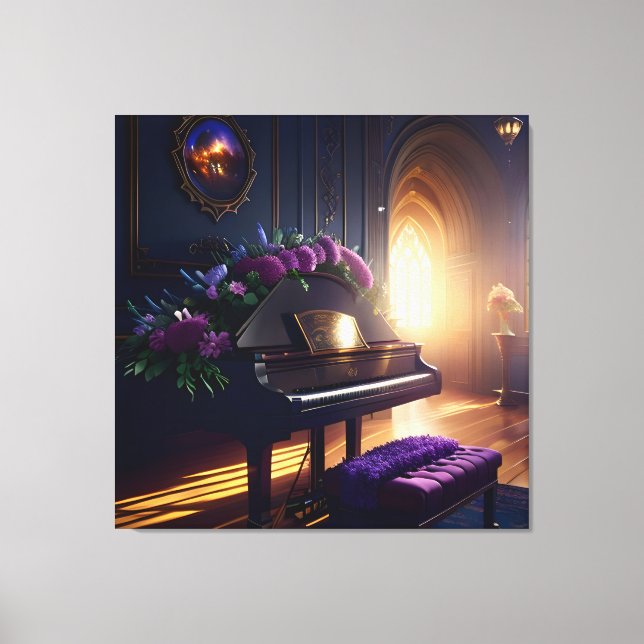 Eleganter schöner Piano-Saal Splendor Leinwanddruck (Vorderseite)