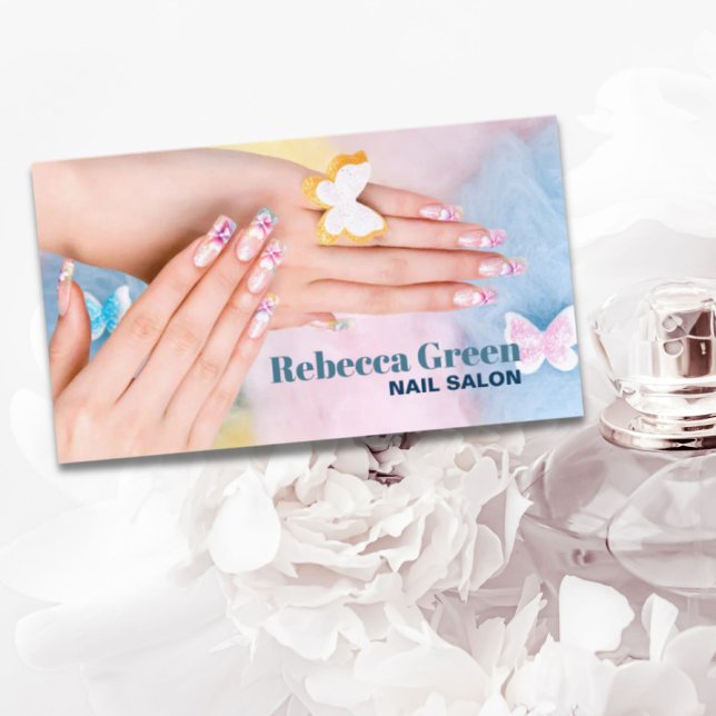 Eleganter Schönheitsmanicurist Nagelnagel Visitenkarte (Elegant beauty manicurist nail artist nail salon business card)