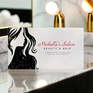 Eleganter Schönheitssalon & Haare Stylist White Bl Magnetische Visitenkarte