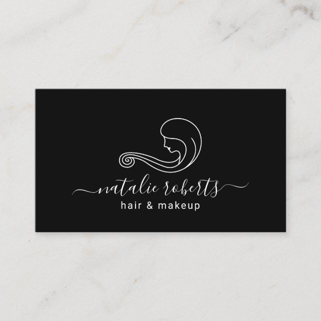 Eleganter Schönheitssymbole Hair Stylist Makeup Ar Visitenkarte (Vorderseite)