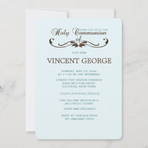 Eleganter Schriftart Einladung zur Heiligen Kommun