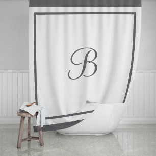 Eleganter Schriftmonogrammbuchstabe mit Kohleborde Duschvorhang