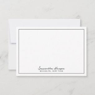 Eleganter Schriftname Benutzerdefinierter Stadtsta Mitteilungskarte