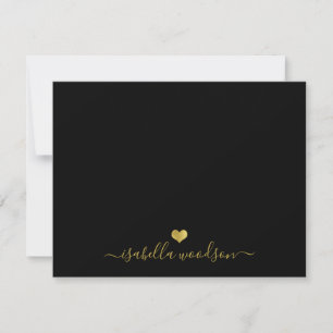 Eleganter Schriftname Faux-Goldfolien-Herz  Mitteilungskarte
