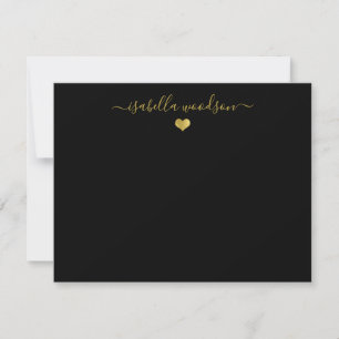 Eleganter Schriftname Faux-Goldfolien-Herz Mitteilungskarte