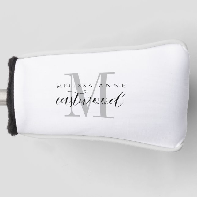 Eleganter Schriftname Monogramm  Golf Headcover (Vorderseite)