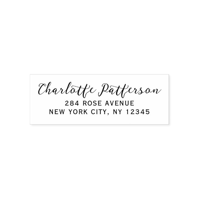 Eleganter Schriftname und Rücksendeadresse Permastempel (Design)