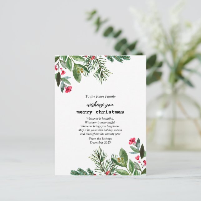 Eleganter Schriftsteller Weihnachten Foliage Holly (Stehend Vorderseite)