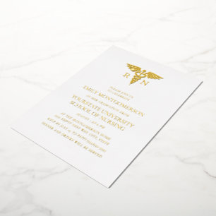 Eleganter Schulabschluss an der White-Foil-Stiftun Folieneinladung