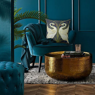 Eleganter Schwan Tanz Art Nouveau Kissen