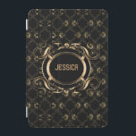 Eleganter Schwarz & Gold Barockrahmen iPad Mini Hülle<br><div class="desc">Eleganter schwarz-goldfarbener Rahmen Barockstil mit anpassbarem Monogramm. Wenn Sie Hilfe bei der Anpassung eines meiner Designs benötigen,  kontaktieren Sie ArtOnWear Designer. Kostenlose Textformatierung mit Live-Hilfe auf Anfrage.</div>