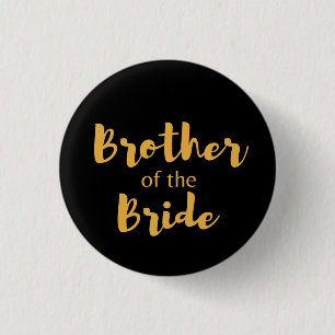 Eleganter Schwarz-Gold-Bruder der Braut Button