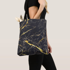 Eleganter Schwarz-Gold-Imitat-Marmor Tasche