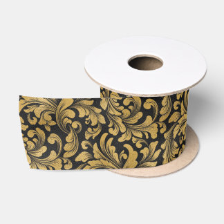 Eleganter Schwarz-Gold-individuelle Name Satinband