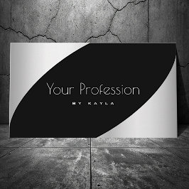 Eleganter Schwarz-Silber-Effekt mit Öffnungszeiten Visitenkarte