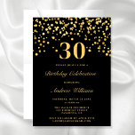 Eleganter Schwarz und Gold 30. Geburtstag Einladung<br><div class="desc">Elegante Schwarz und Gold 30. Geburtstag Einladung</div>
