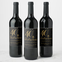 Eleganter Schwarz und Gold 40 und fabelhafter Gebu
