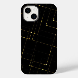 Eleganter Schwarz- und Goldmarmor Case-Mate iPhone 14 Hülle