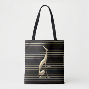 Eleganter Schwarz-und Goldwindhund-Hund Striped Tasche