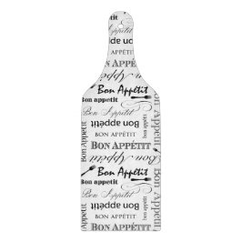 Eleganter Schwarz-Weiß-Bön Appetit Französischer K Schneidebrett