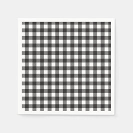 Eleganter Schwarz-Weiß Buffalo Karierter Urlaub Serviette