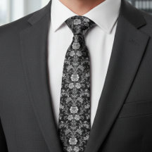 Eleganter Schwarz-Weiß-Damask - Vintage Barock