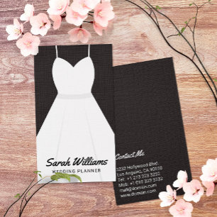 Eleganter Schwarz-Weiß-Event-Hochzeitsplaner Visitenkarte