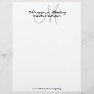 Eleganter Schwarz-Weiß-Monogramm-Letterhead Briefbogen