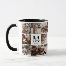 Eleganter Schwarz-Weiß-Multifoto-Collage - Sake ha Tasse