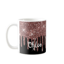 Eleganter Schwarz-Weiß-Rose-Gold-Imitat-Glitzer